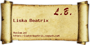 Liska Beatrix névjegykártya